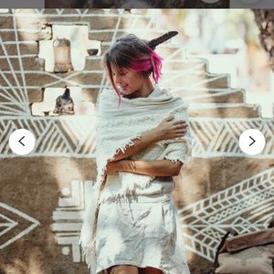 Raw Organic Cotton Bohemian Scarf, shawl